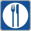Food &mdash; Regulatory sign &mdash; Motorist services (MUTCD D9-8)