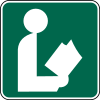Library ahead &mdash; Regulatory sign &mdash; Street Signs (MUTCD I4-1)