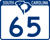 Two-digit state route shield, South Carolina &mdash; Regulatory sign &mdash; Guide Signs and Route Markers (Shields)