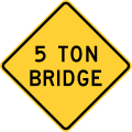 Restricted weight bridge, New York State &mdash; Regulatory sign &mdash; Miscellaneous Signs