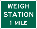 Weight station sign &mdash; Regulatory sign &mdash; Weight Stations Signs (MUTCD D8-1)