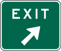 Exit sign, right &mdash; Regulatory sign &mdash; Interchange Exit Direction Signs (MUTCD E5-1)