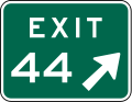 Exit number sign, right &mdash; Regulatory sign &mdash; Interchange Exit Direction Signs (MUTCD E5-1A)