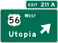 Interchange exit direction &mdash; Regulatory sign &mdash; Interchange Exit Direction Signs