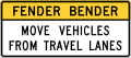 Fender bender crash area &mdash; Regulatory sign &mdash; Seat Belts Signs (MUTCD R16-4)
