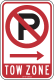 No parking tow zone, Chicago &mdash; Regulatory sign