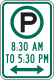 Parking with time restrictions, Maryland &mdash; Regulatory sign &mdash; Permissive Parking