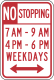 No stopping with time restrictions, New York State &mdash; Regulatory sign