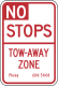 No stops tow away zone, Seattle &mdash; Regulatory sign &mdash; No Stopping