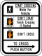 Crosswalk signal instructions &mdash; Regulatory sign &mdash; Bicycle and Pedestrian Signs (MUTCD R10-3B)