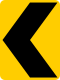 Chevron alignment to the left &mdash; Regulatory sign &mdash; Turns, Curves, Intersections Signs (MUTCD W1-8L)
