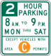 Parking with time and permit restrictions, San Francisco &mdash; Regulatory sign &mdash; Permissive Parking