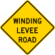 Winding levee road, California &mdash; Regulatory sign &mdash; Turns, Curves, Intersections Signs
