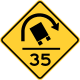 Trucks rollover warning with speed advisory, Maryland &mdash; Regulatory sign &mdash; Turns, Curves, Intersections Signs