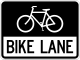 Bike lane &mdash; Regulatory sign &mdash; Lane Usage and Turns Signs (MUTCD R3-17)