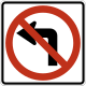 No Left Turn sign &mdash; Regulatory sign &mdash; Lane Usage and Turns Signs (MUTCD R3-2)