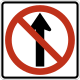 No straight through &mdash; Regulatory sign &mdash; Lane Usage and Turns Signs (MUTCD R3-27)