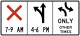 Reversible Lane control &mdash; Regulatory sign &mdash; Lane Usage and Turns Signs (MUTCD R3-9E)