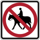 No equestrian crossing &mdash; Regulatory sign &mdash; Bicycle and Pedestrian Signs (MUTCD R9-14)