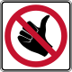 No hitch hiking &mdash; Regulatory sign &mdash; Bicycle and Pedestrian Signs (MUTCD R9-4)