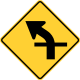 Horizontal alignment/intersection on a curve to the left &mdash; Regulatory sign &mdash; Turns, Curves, Intersections Signs (MUTCD&hellip;