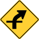 Horizontal alignment/intersection on a curve to the right &mdash; Regulatory sign &mdash; Turns, Curves, Intersections Signs (MUTC&hellip;
