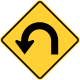 Hairpin curve to the left &mdash; Regulatory sign &mdash; Turns, Curves, Intersections Signs (MUTCD W1-11L)