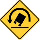 Truck rollover warning to the left &mdash; Regulatory sign &mdash; Turns, Curves, Intersections Signs (MUTCD W1-13L)