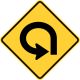 270 degree loop to the left &mdash; Regulatory sign &mdash; Turns, Curves, Intersections Signs (MUTCD W1-15L)
