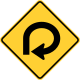 270 degree loop to the right &mdash; Regulatory sign &mdash; Turns, Curves, Intersections Signs (MUTCD W1-15R)