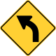 Curve to the left &mdash; Regulatory sign &mdash; Turns, Curves, Intersections Signs (MUTCD W1-2L)