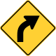Curve to the right &mdash; Regulatory sign &mdash; Turns, Curves, Intersections Signs (MUTCD W1-2R)