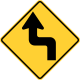 Reverse turns, first to the left &mdash; Regulatory sign &mdash; Turns, Curves, Intersections Signs (MUTCD W1-3L)