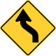 Reverse curves, first to the left &mdash; Regulatory sign &mdash; Turns, Curves, Intersections Signs (MUTCD W1-4L)