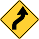 Reverse curves, first to the right &mdash; Regulatory sign &mdash; Turns, Curves, Intersections Signs (MUTCD W1-4R)