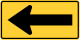 One direction large arrow to the left &mdash; Regulatory sign &mdash; Turns, Curves, Intersections Signs (MUTCD W1-6L)