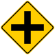Cross roads &mdash; Regulatory sign &mdash; Turns, Curves, Intersections Signs (MUTCD W2-1)