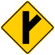 Side road at an acute angle to the right &mdash; Regulatory sign &mdash; Turns, Curves, Intersections Signs (MUTCD W2-3R)