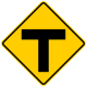 T-shaped junction &mdash; Regulatory sign &mdash; Turns, Curves, Intersections Signs (MUTCD W2-4)