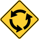Circular intersection warning (traffic circle or roundabout) &mdash; Regulatory sign &mdash; Turns, Curves, Intersections Signs (M&hellip;