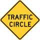 Traffic circle, alternate &mdash; Regulatory sign &mdash; Turns, Curves, Intersections Signs (MUTCD W2-6A)