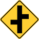 Offset roads first to the left &mdash; Regulatory sign &mdash; Turns, Curves, Intersections Signs (MUTCD W2-7L)