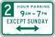 Parking with time restrictions, New York City &mdash; Regulatory sign &mdash; Permissive Parking