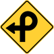 Pretzel loop, Wisconsin &mdash; Regulatory sign &mdash; Turns, Curves, Intersections Signs