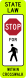 State law stop for pedestrians in crosswalk &mdash; Regulatory sign &mdash; Stop and Yield Signs (MUTCD R1-6A)