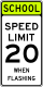 School speed limit when flashing &mdash; Regulatory sign &mdash; Schools (MUTCD S5-1)