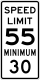Combined Speed Limit sign &mdash; Regulatory sign &mdash; Speed Limit Signs