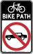 Bike Path, No Automobiles, New York City &mdash; Regulatory sign &mdash; Exclusionary Signs