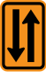 Pass road &mdash; Regulatory sign &mdash; Divided Highways and Hills Signs (MUTCD CW6-4)