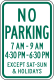 No parking sign with permissive parking green color, Glenside PA &mdash; Regulatory sign &mdash; Motorist services